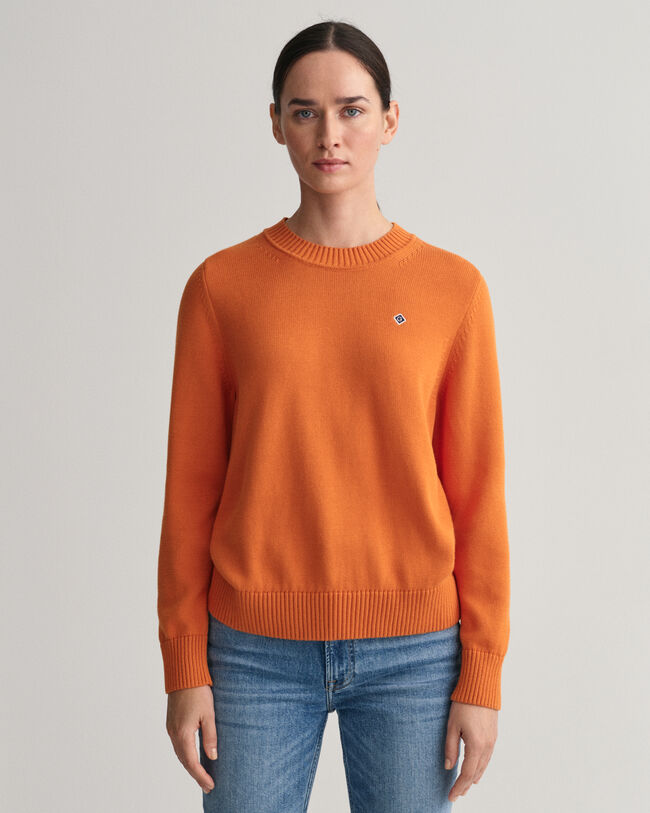 Pulover com decote redondo de algod&atilde;o Icon G