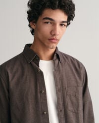 Camisa de flanela com padrão espinha de peixe regular fit