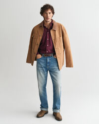 Camisa de flanela com micropadrão de xadrez regular fit