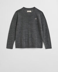 Camisola de malha com decote redondo em lã de merino extrafina Kids