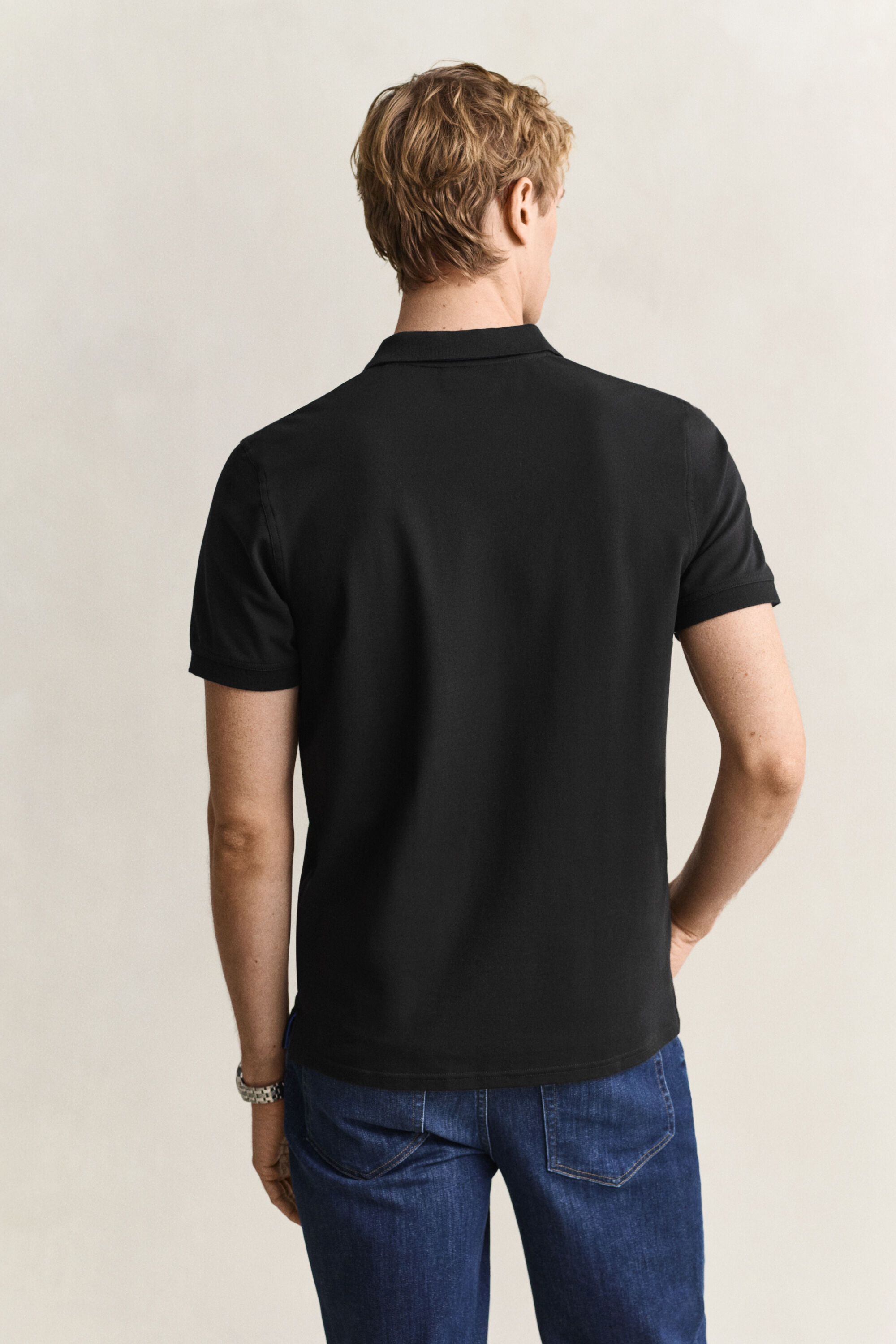 Polo em algodão piqué contrastante