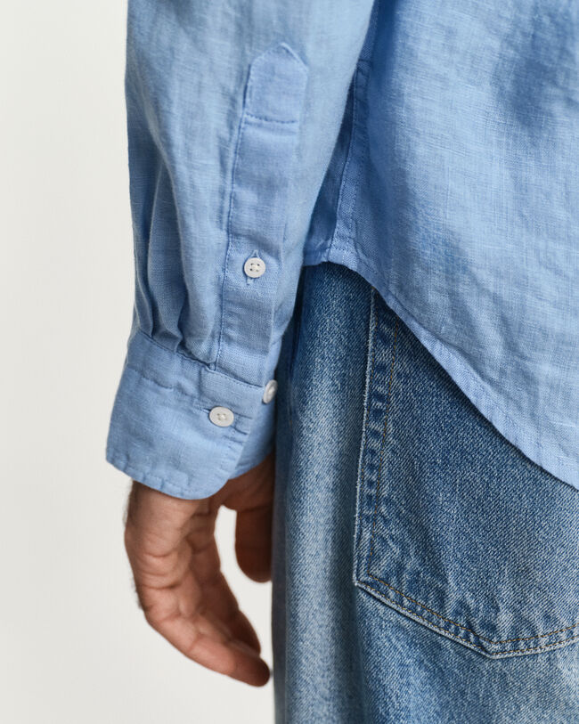 Camisa de linho tingida regular fit