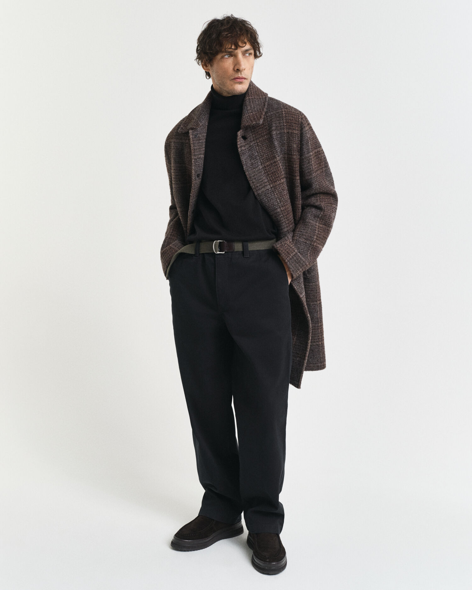 Sweatshirt clássico de gola alta em algodão