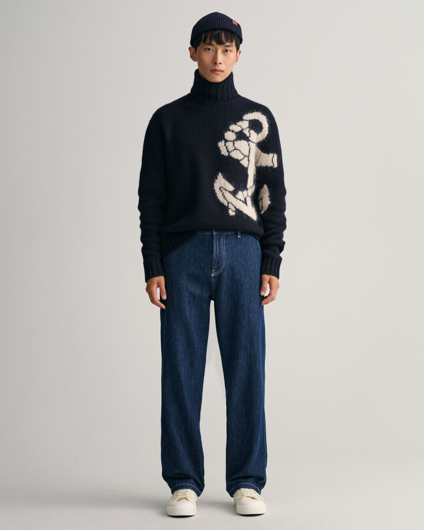 Calças de linho e algodão relaxed fit