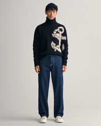 Calças de linho e algodão relaxed fit