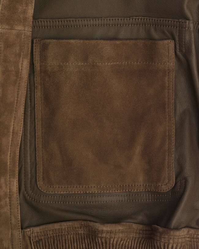 Casaco de aviador em camurça