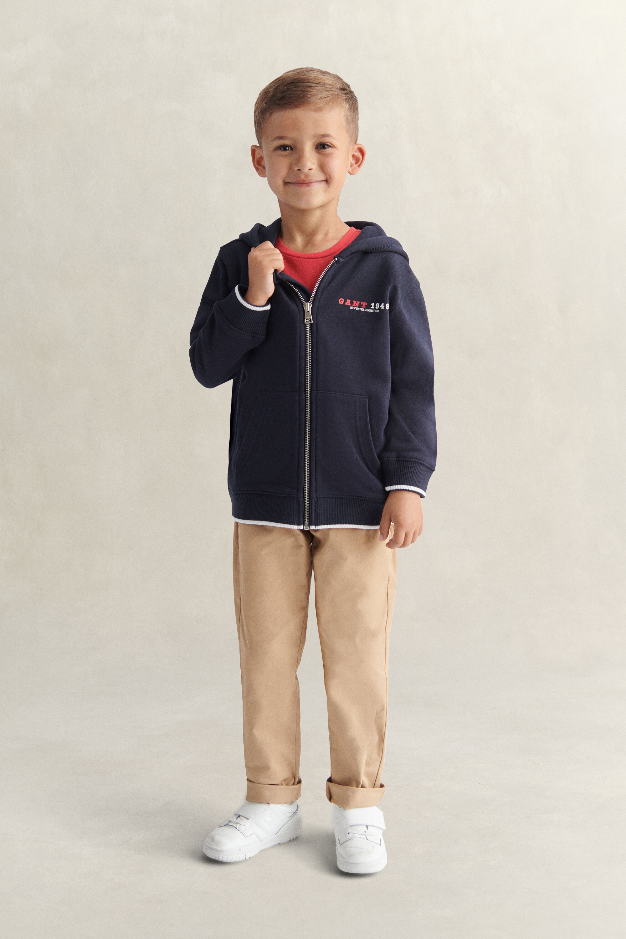 Sweatshirt com capuz e fecho Collegiate Graphic Boys