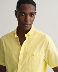 Camisa de popelina com manga curta regular fit