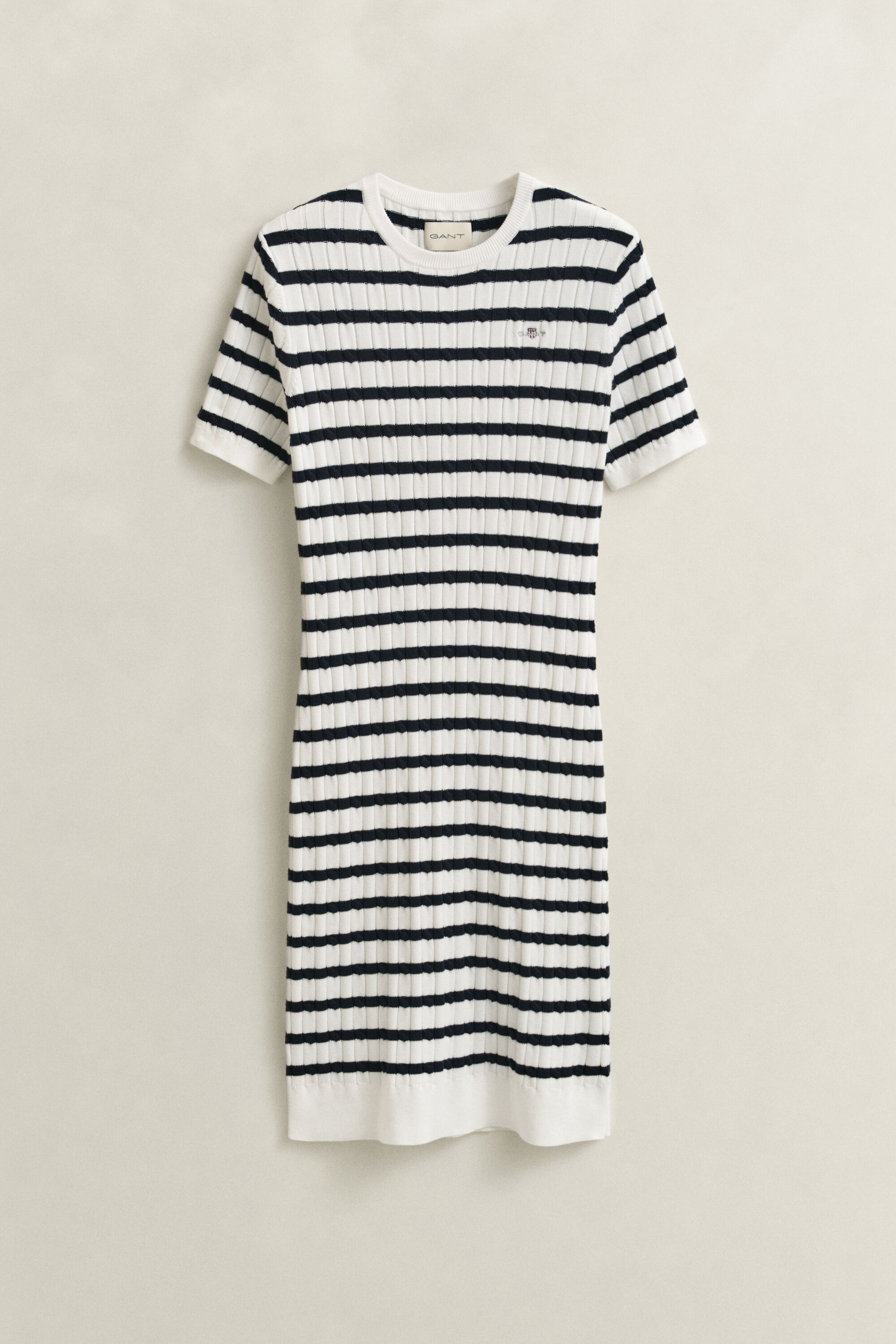 Vestido em malha entrançada de algodão