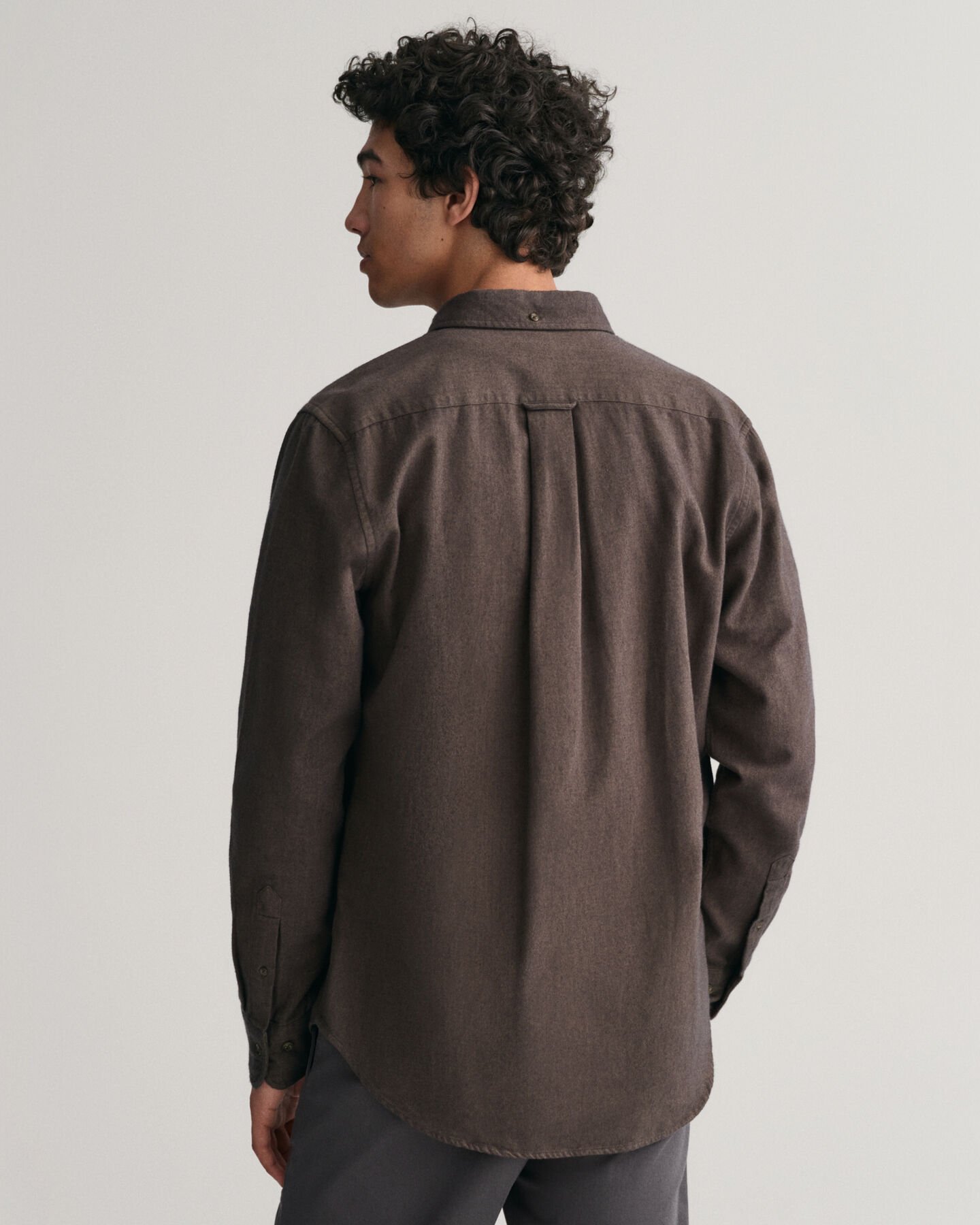 Camisa de flanela com padrão espinha de peixe regular fit