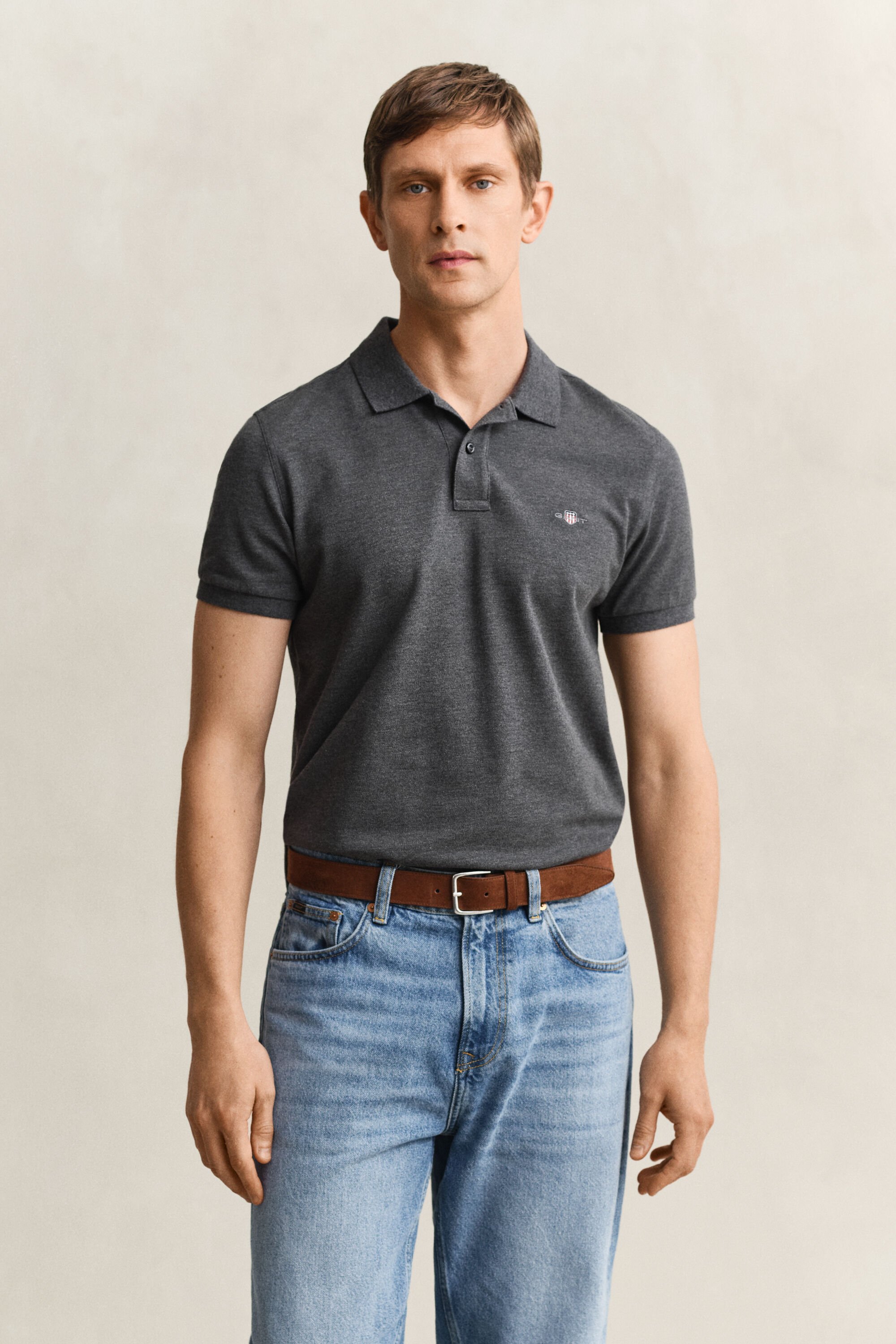 Polo em algodão piqué Shield slim fit