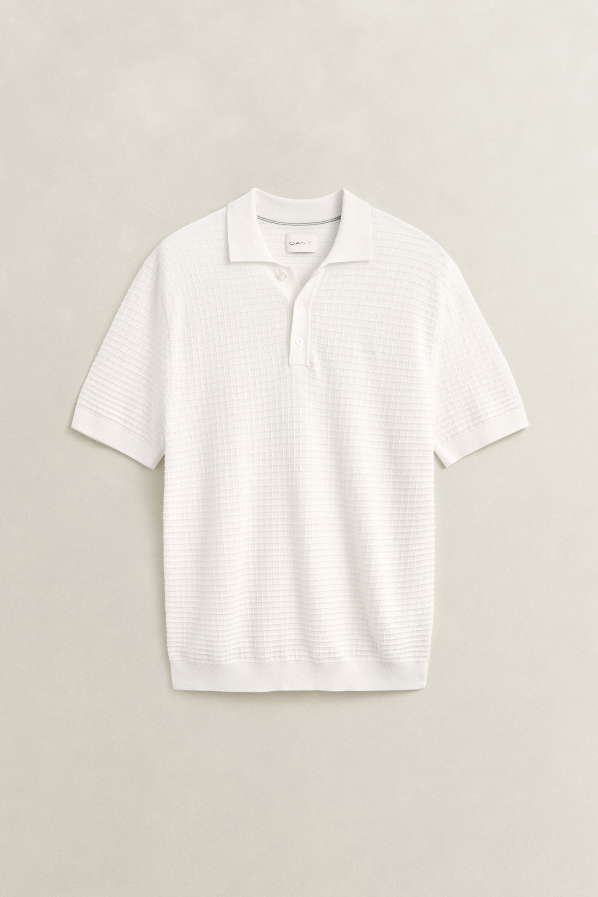 Camisola de malha texturizada tipo polo