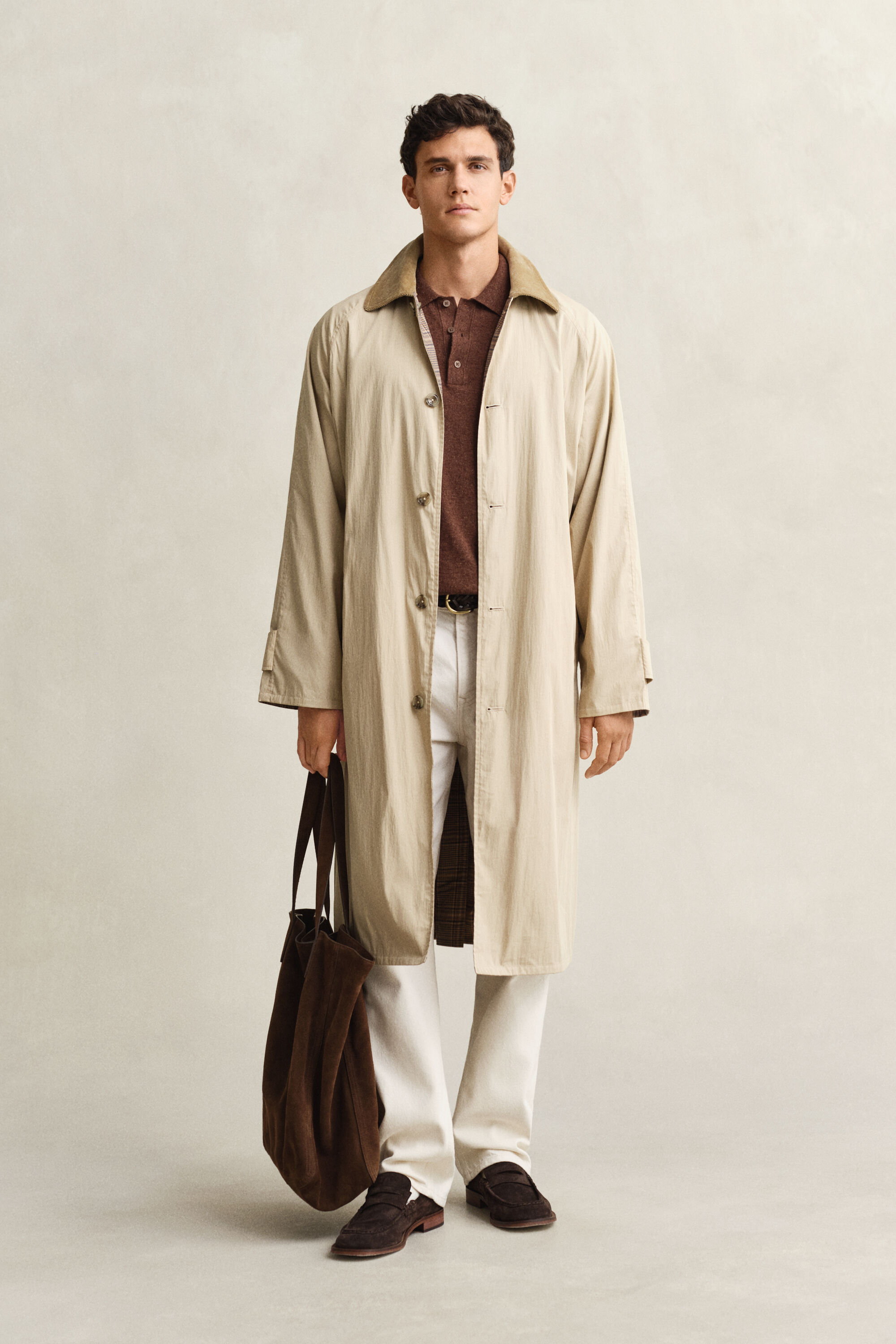 Camisola de malha estilo polo em algodão com mistura de fios