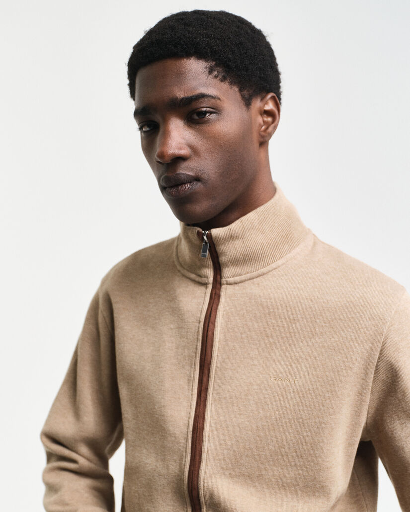 Casaco de malha com fecho de correr Sacker Rib