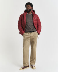 Camisola em malha entrançada de algodão com decote redondo