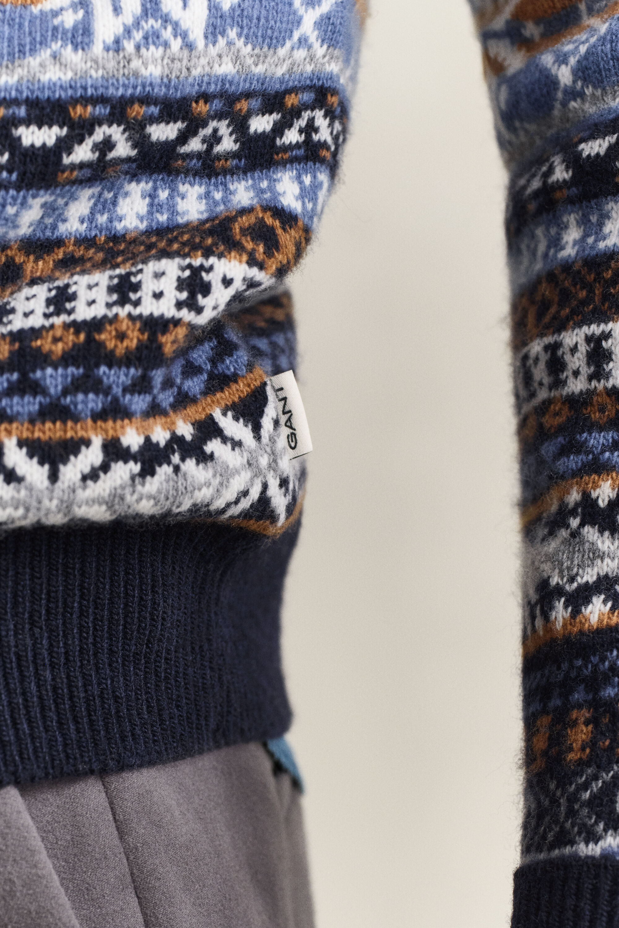 Camisola de malha com decote redondo Fair Isle