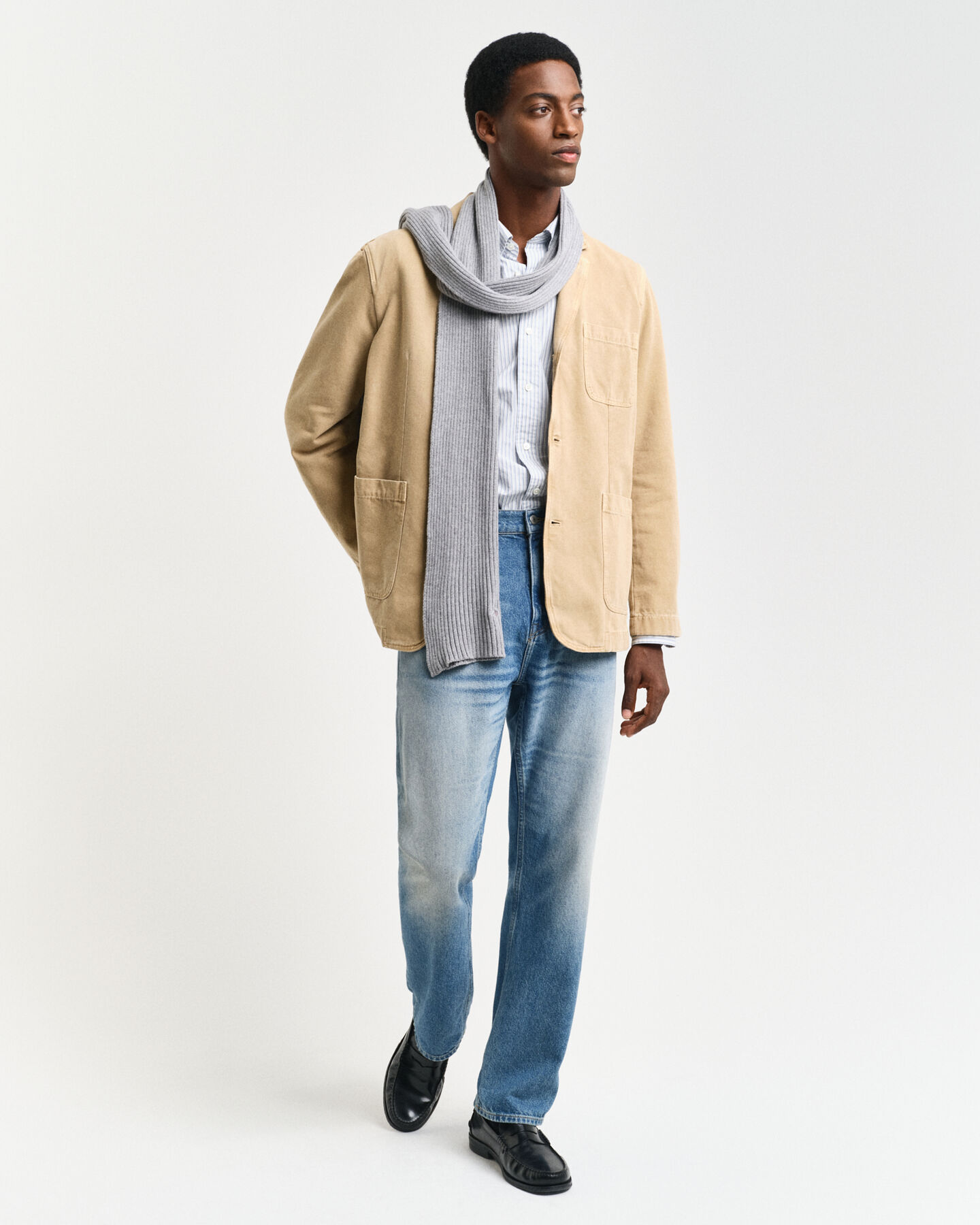 Blazer em lona relaxed fit