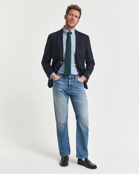 Camisa Oxford clássica às riscas regular fit