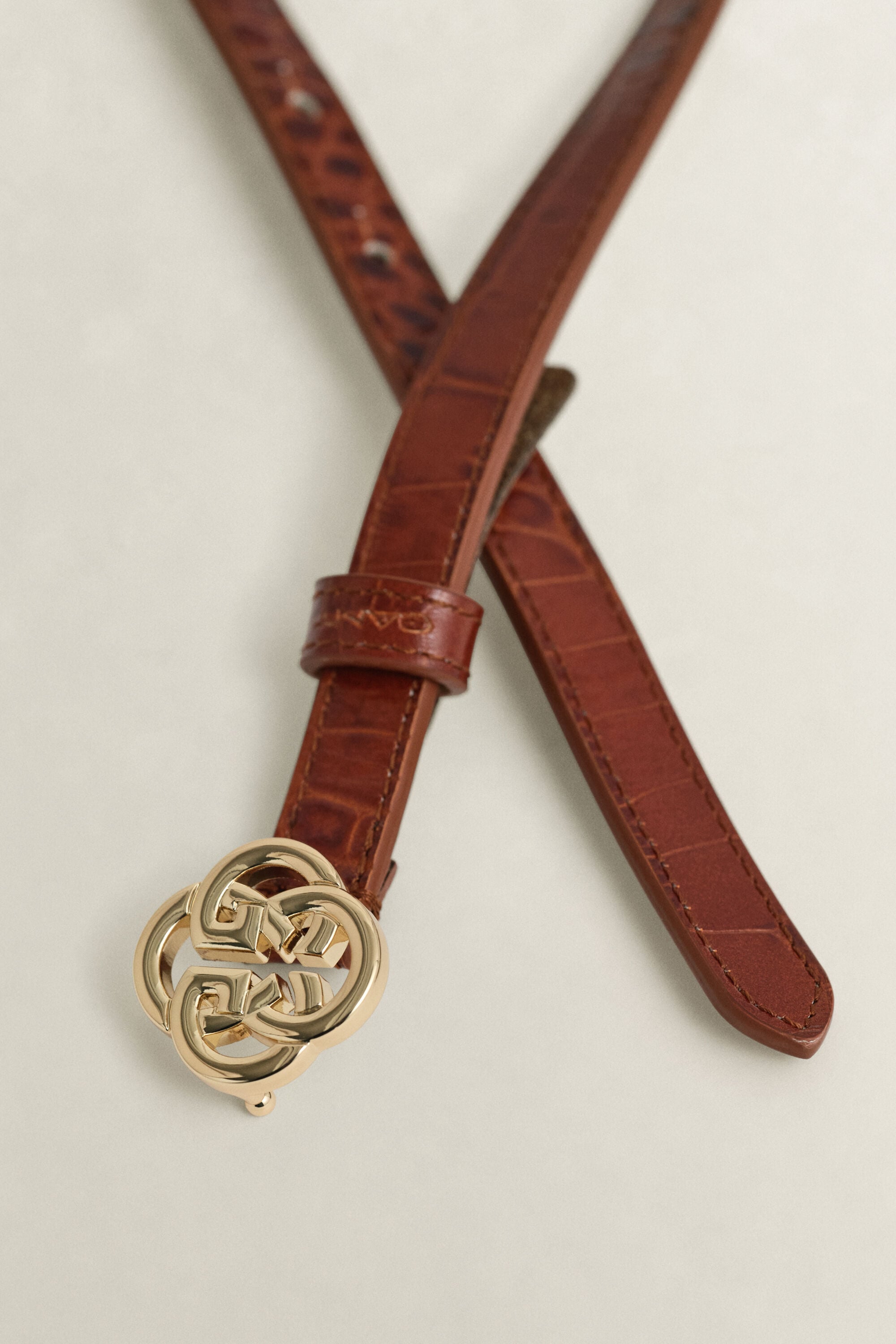 Cinto Monogram Croc-Effect