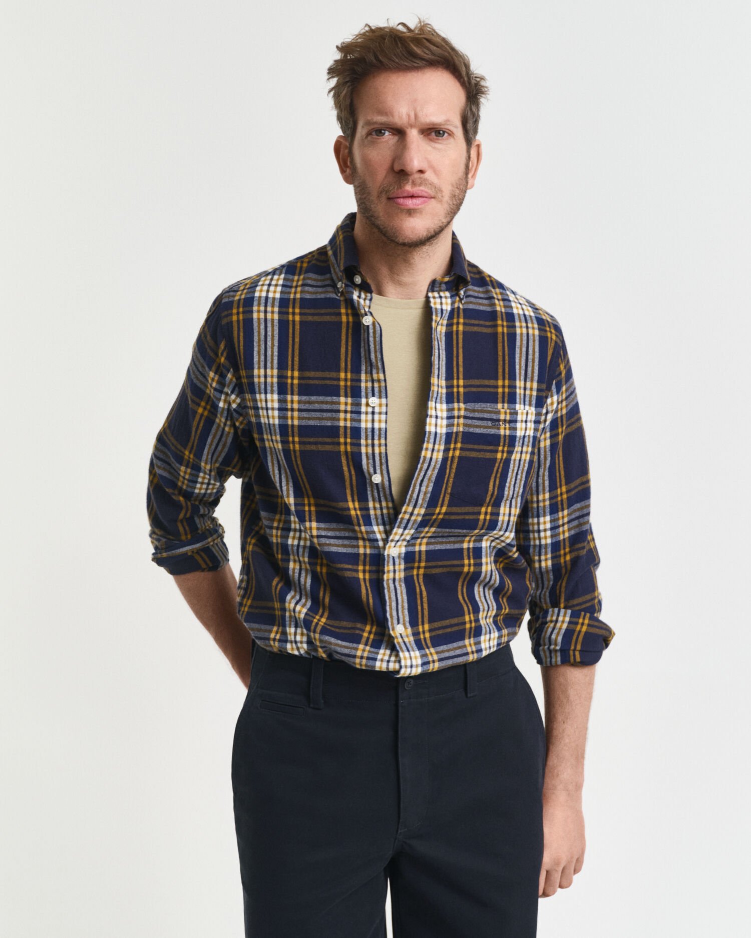 Camisa em flanela Windblown com padrão de xadrez regular fit