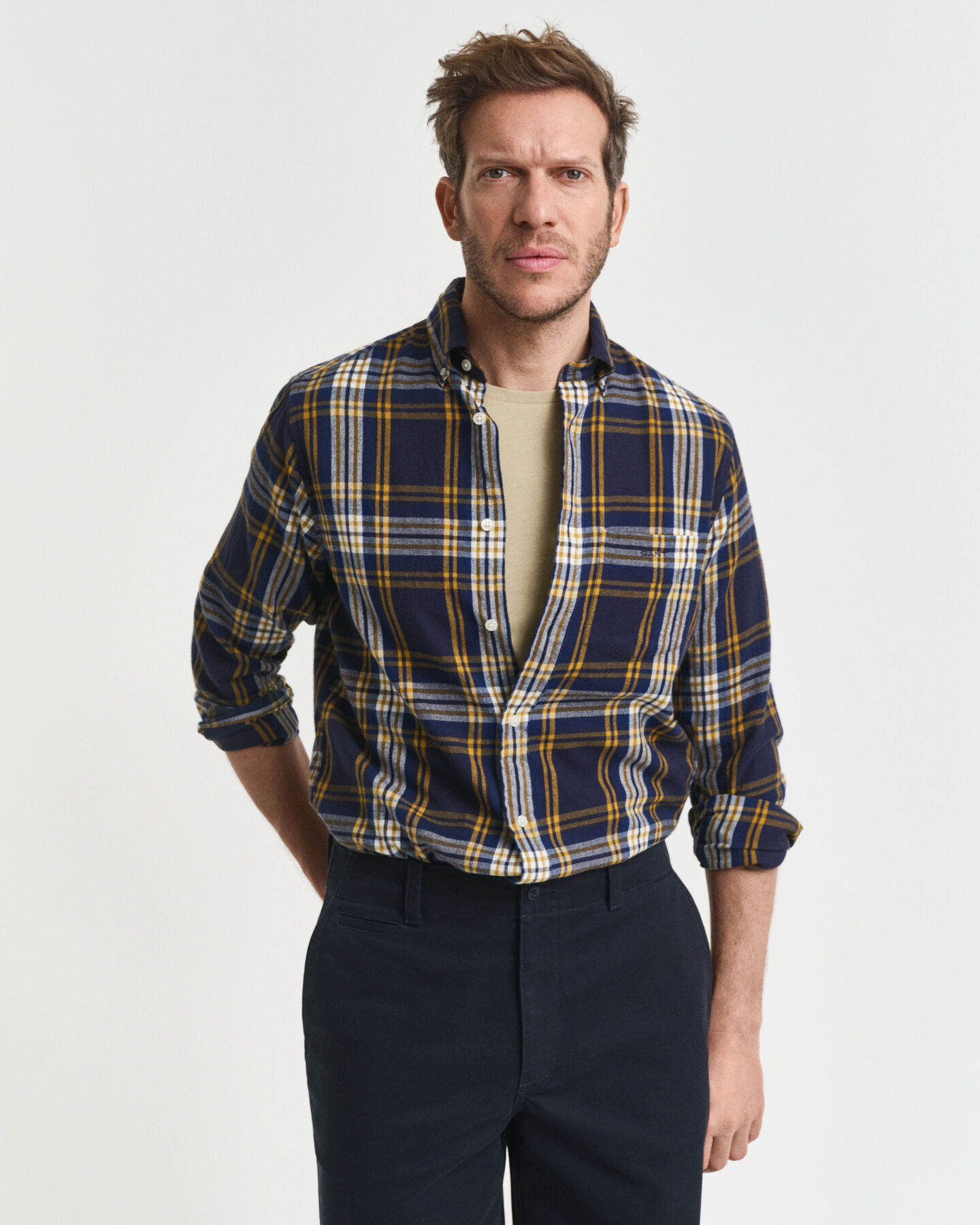 Camisa em flanela Windblown com padrão de xadrez regular fit