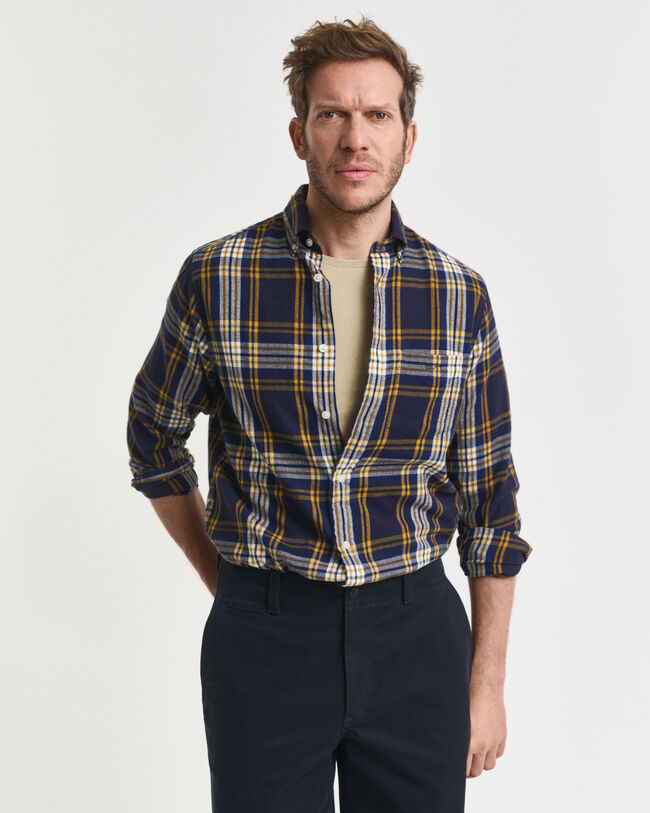 Camisa em flanela Windblown com padrão de xadrez regular fit