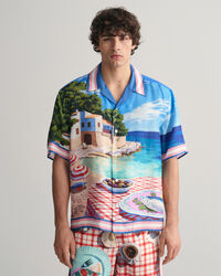 Camisa em seda Scenery Print relaxed fit