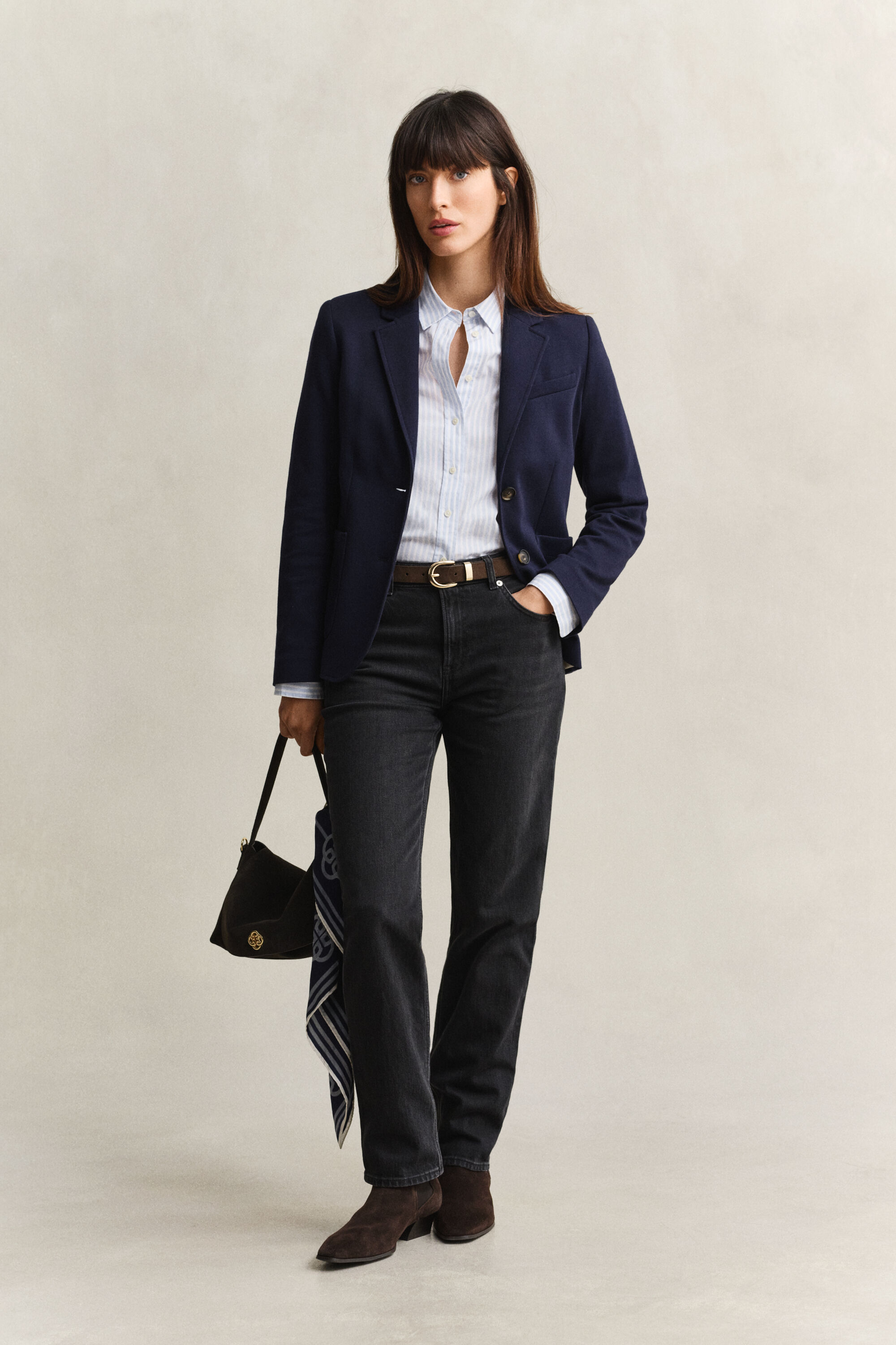 Blazer em algodão piqué