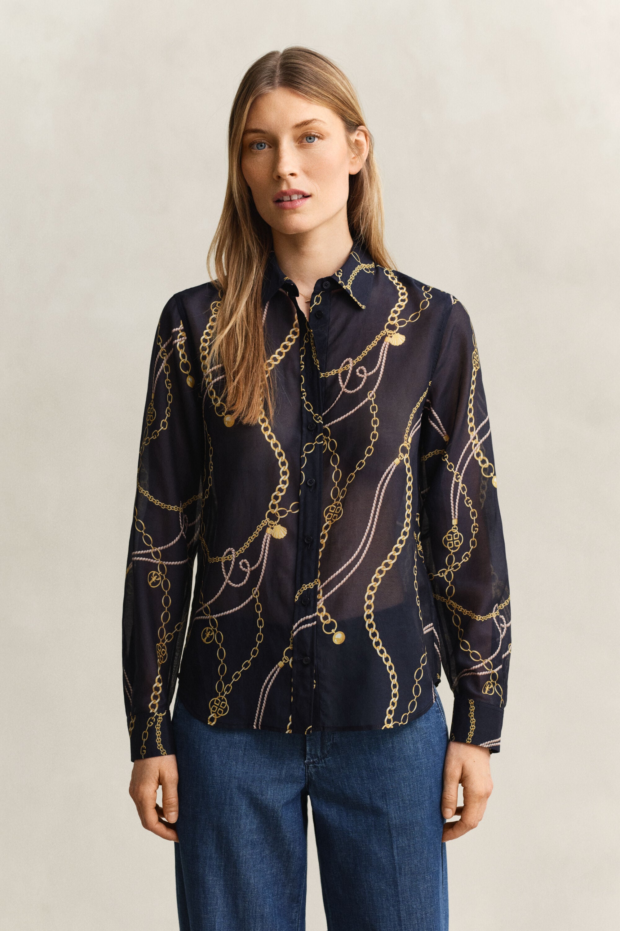 Camisa em seda e algodão