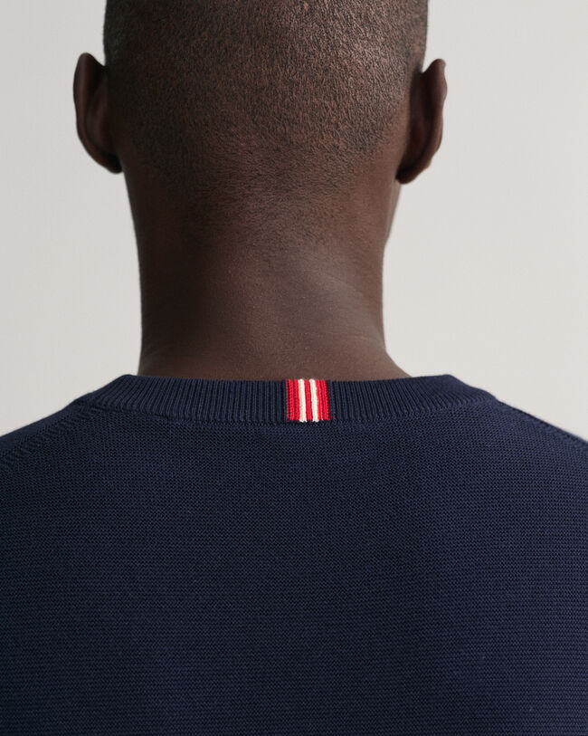 Pulover com decote redondo leve Texture