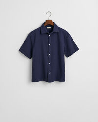 Camisa de manga curta em linho e algod&atilde;o Teens