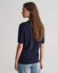 Rugger de manga curta em malha fina