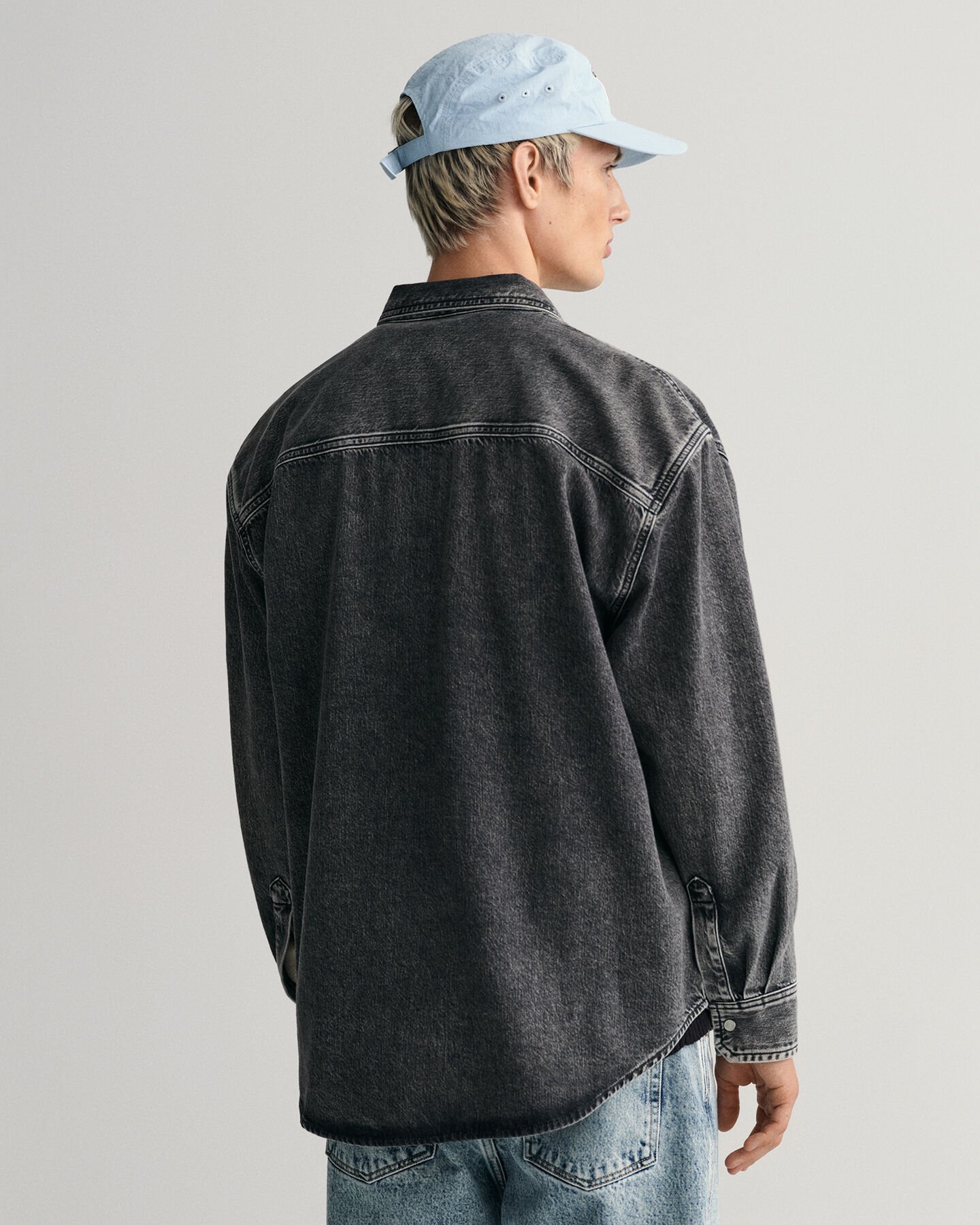 Camisa de ganga Heavy Washed oversized