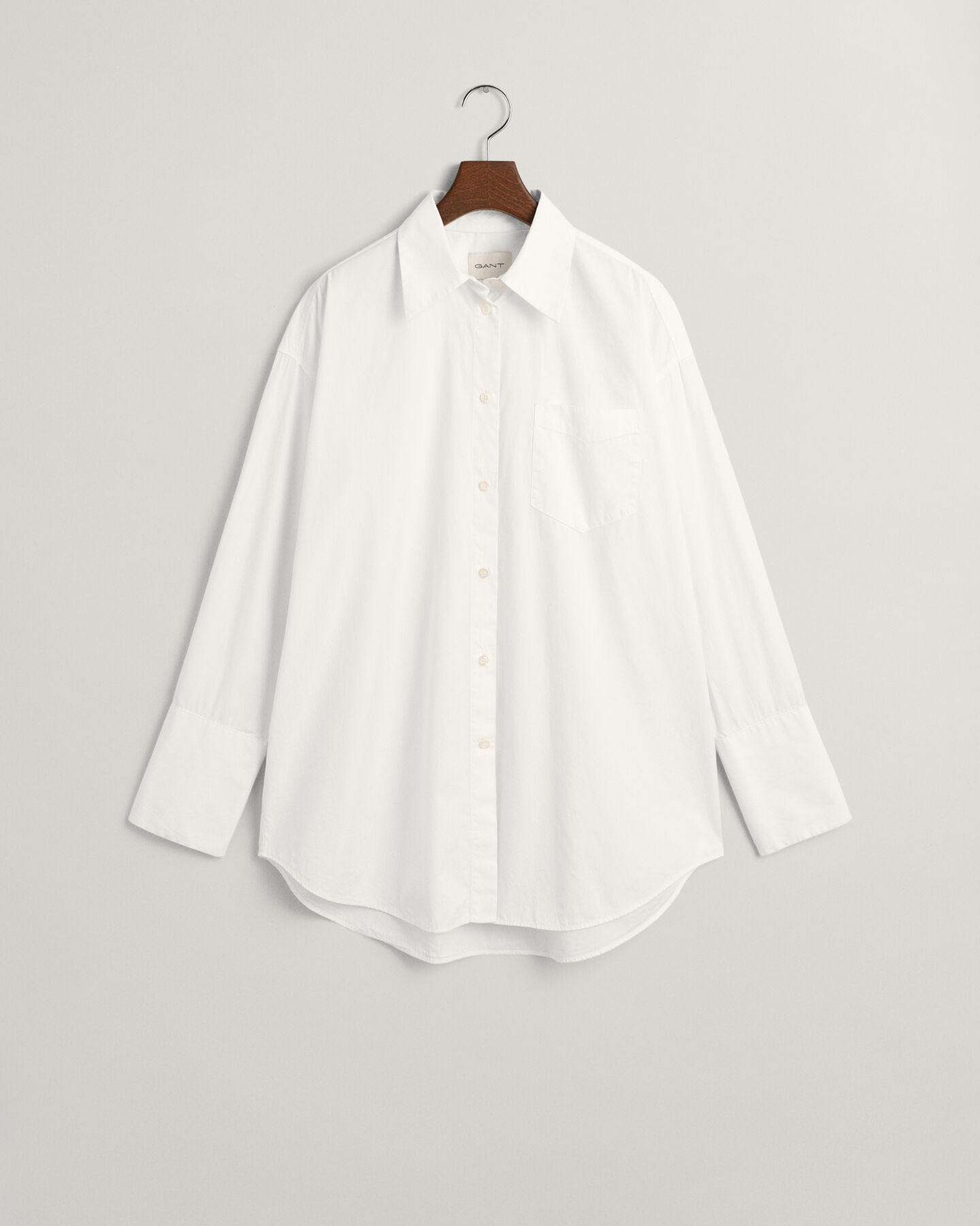 Camisa em popelina com punhos altos oversized