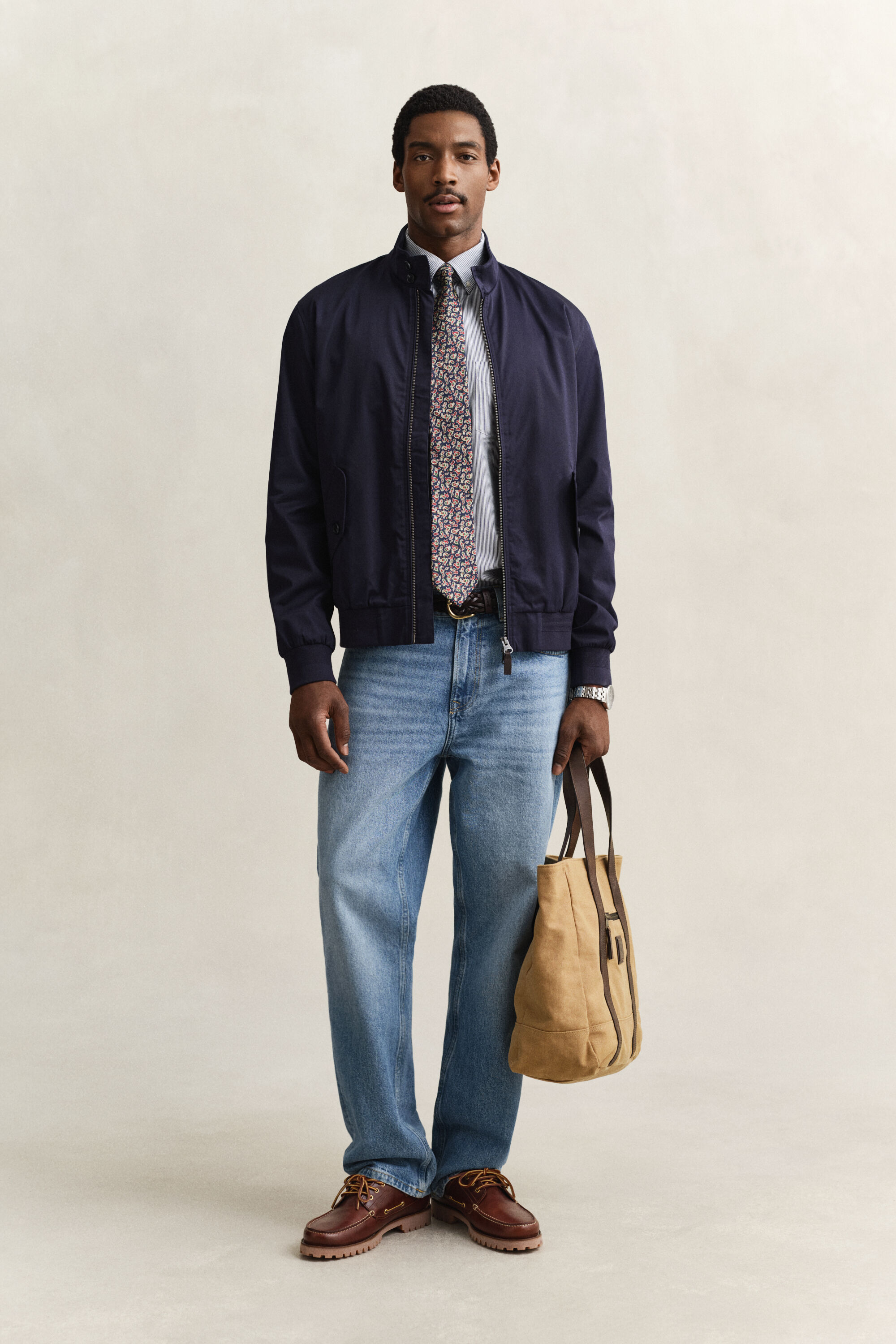 Casaco Harrington em mistura de algodão