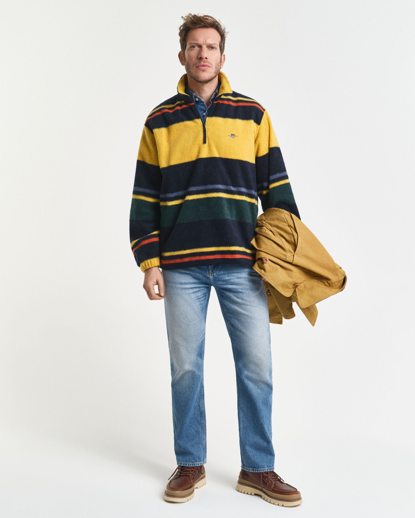 Sweatshirt polar às riscas