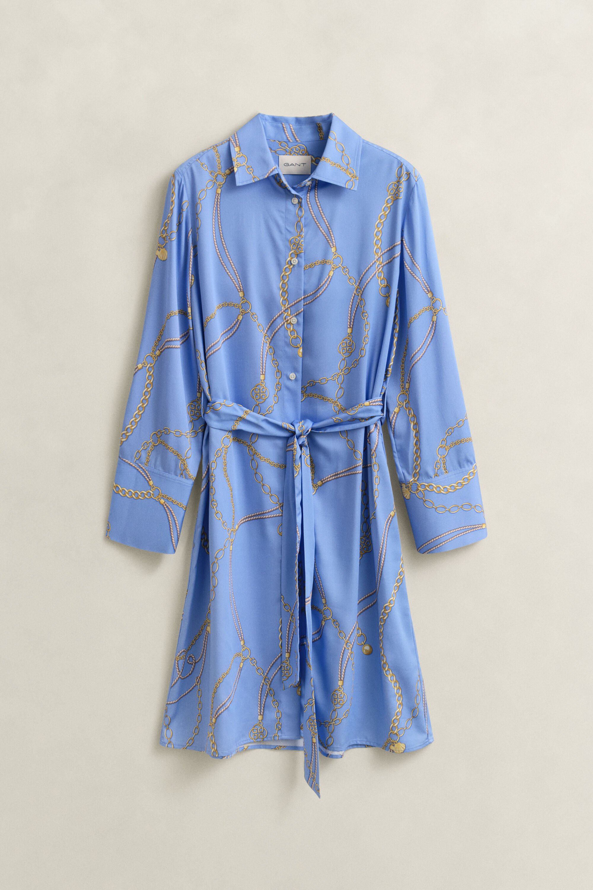 Vestido-camisa com cinto