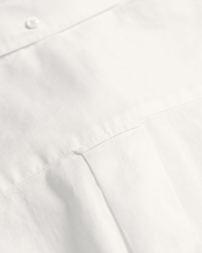 Camisa de manga curta em linho e algod&atilde;o corte normal