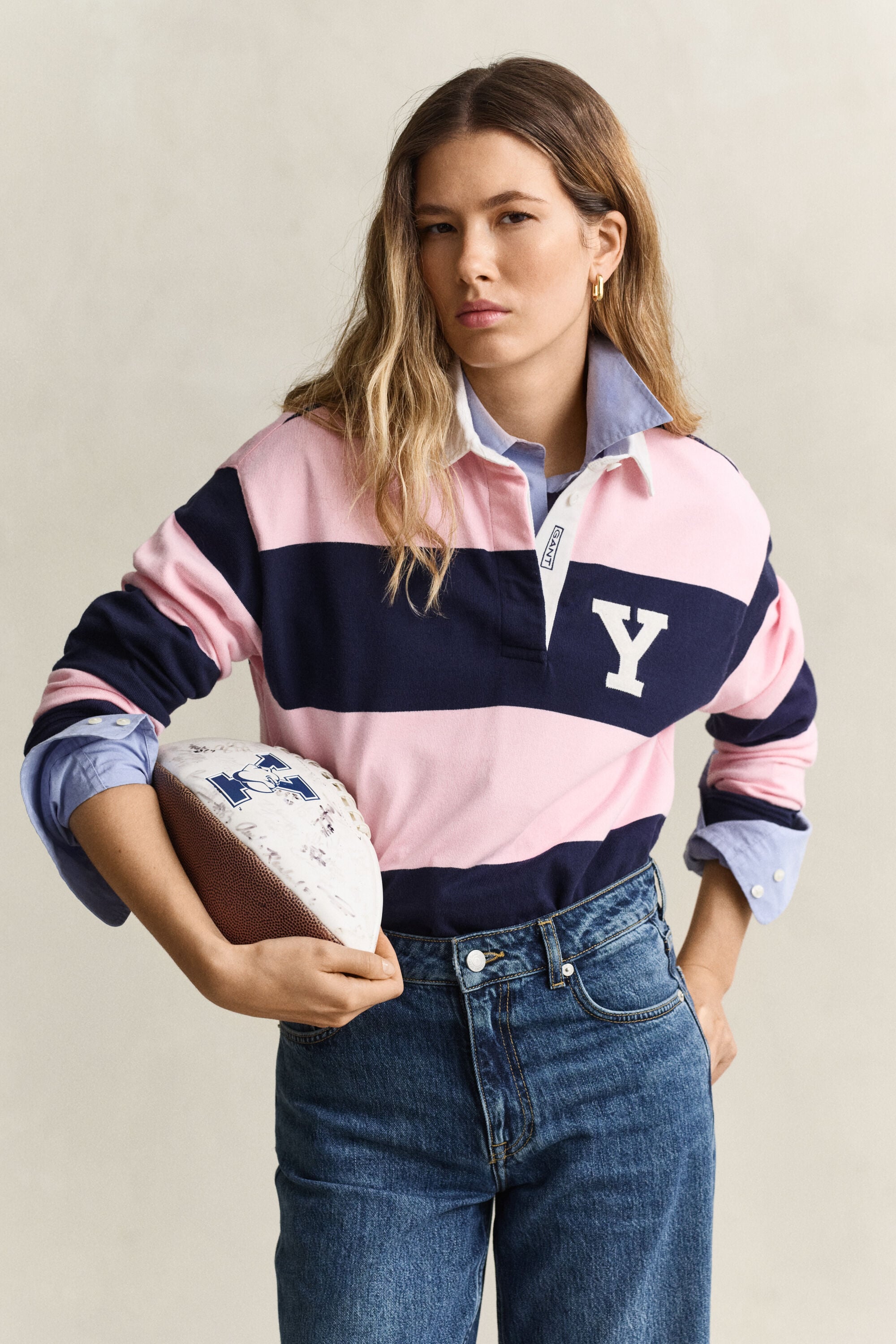 Heavy Rugger às riscas Gant x Yale