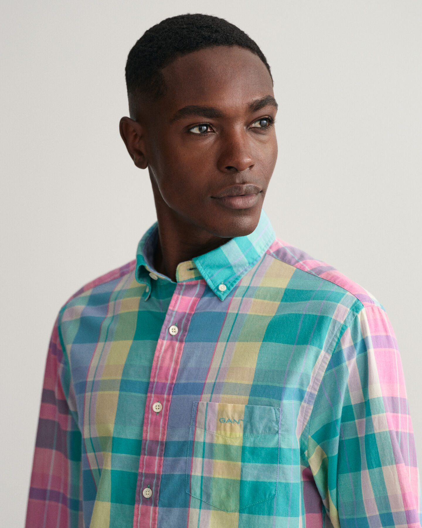 Camisa colorida Madras regular fit