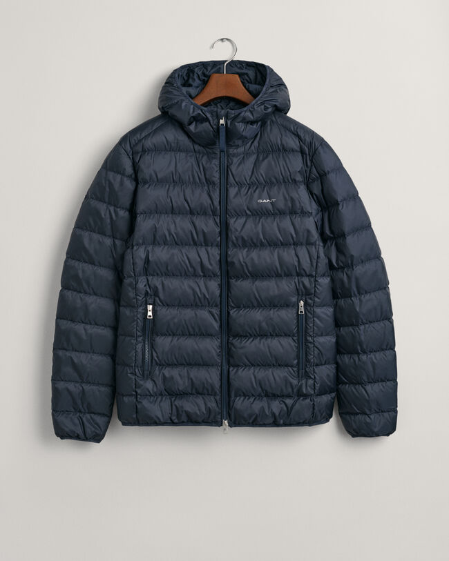 Blusão de penas com capuz leve