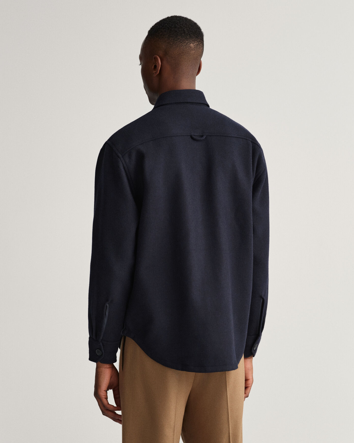 Sobrecamisa em mistura de lã