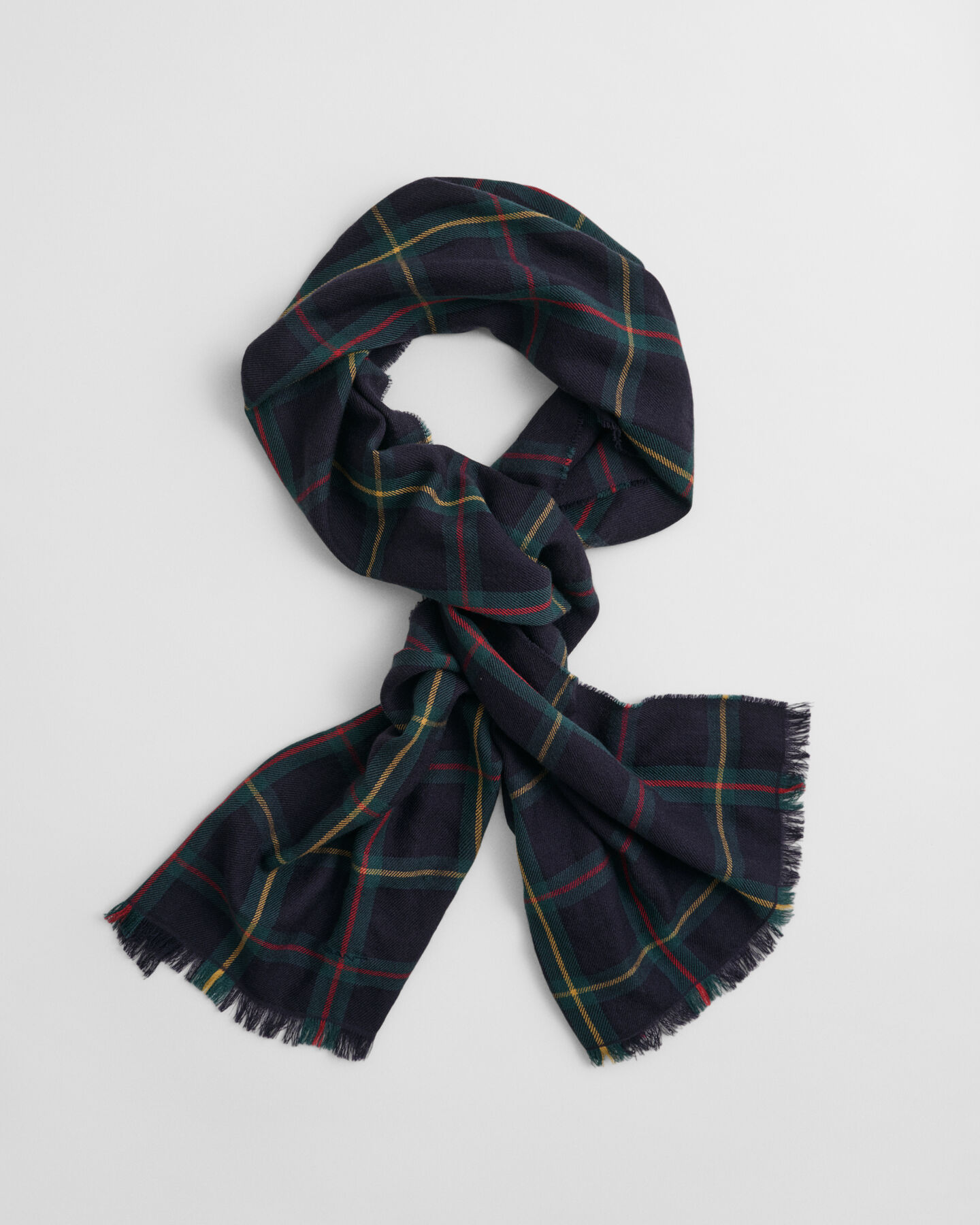 Cachecol em lã de merino com padrão de xadrez