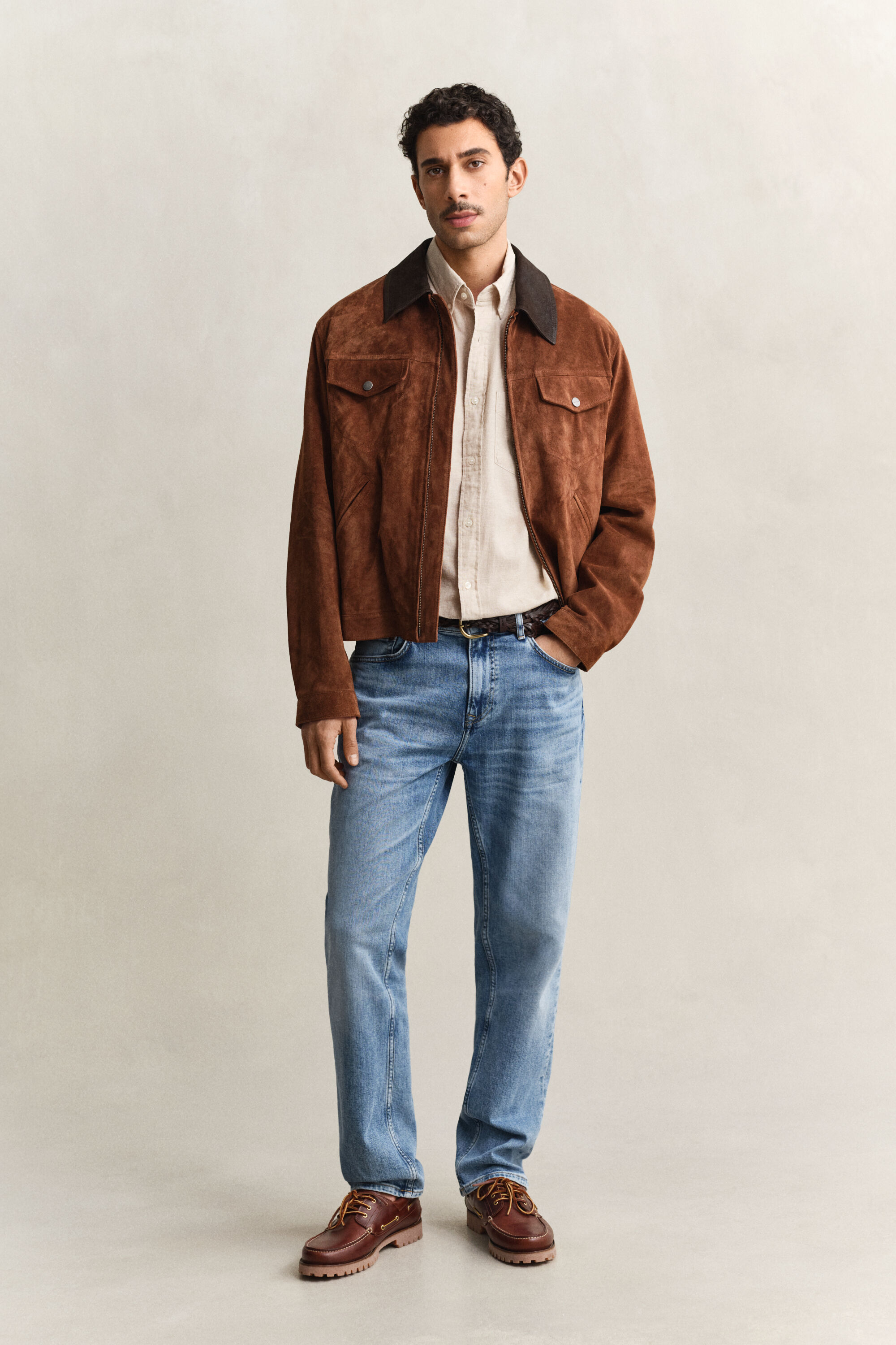 Camisa em mistura de linho