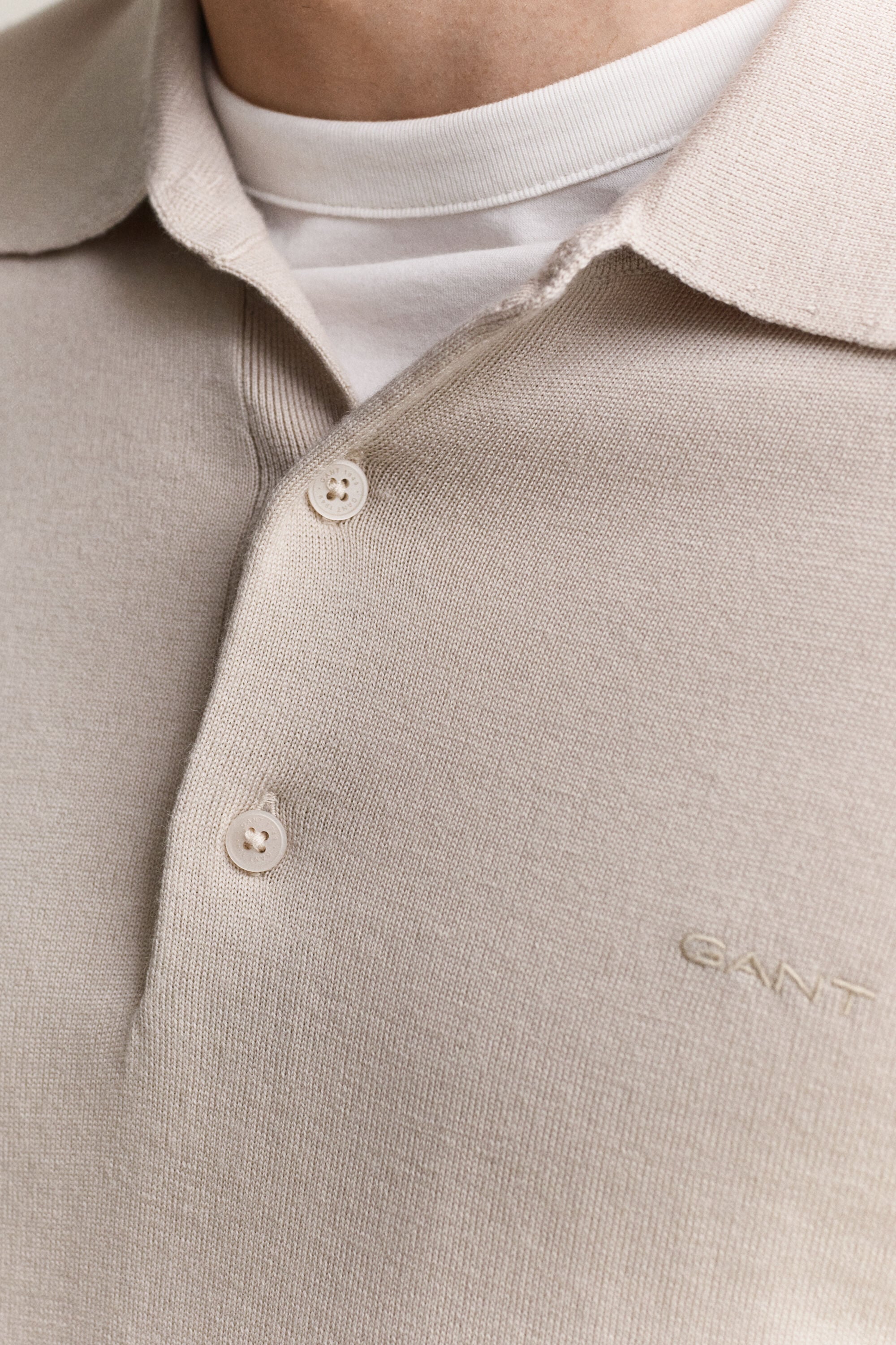 Camisola de malha estilo polo em lã de merino extrafina