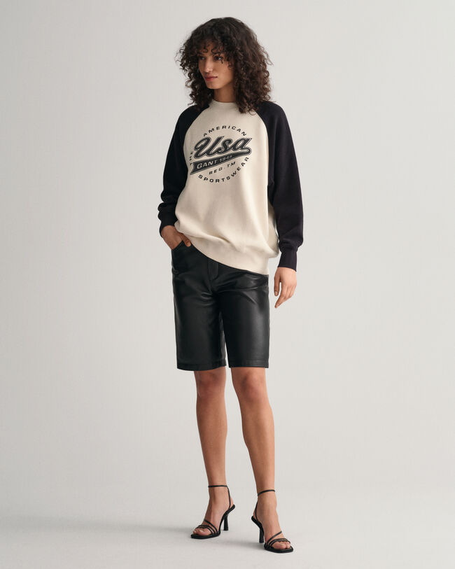 Sweatshirt com bloco de cor Logo oversized