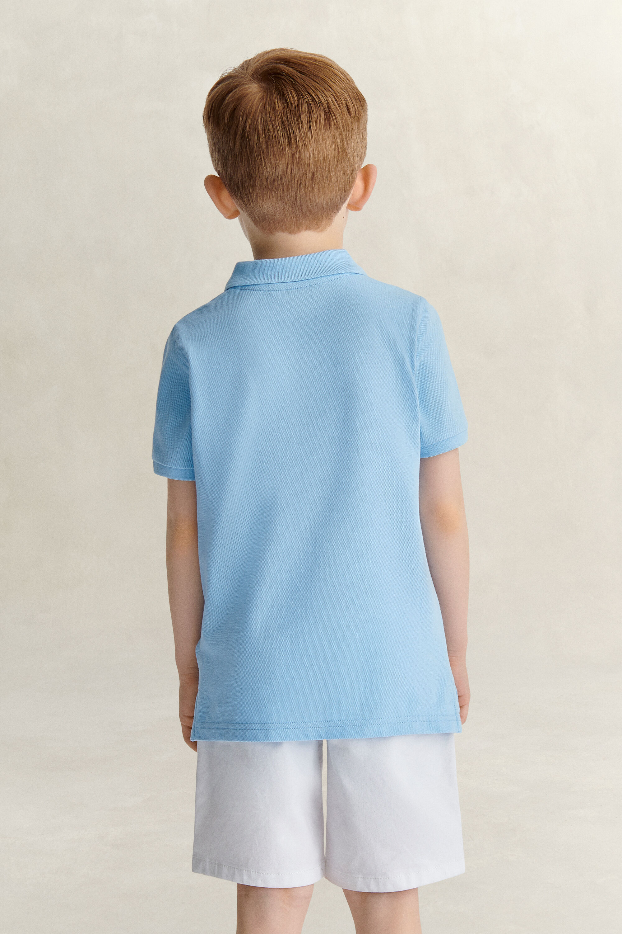Polo em algodão piqué Shield Kids