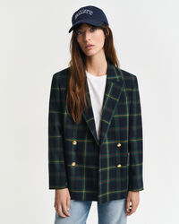 Blazer de fato com padrão de xadrez regular fit