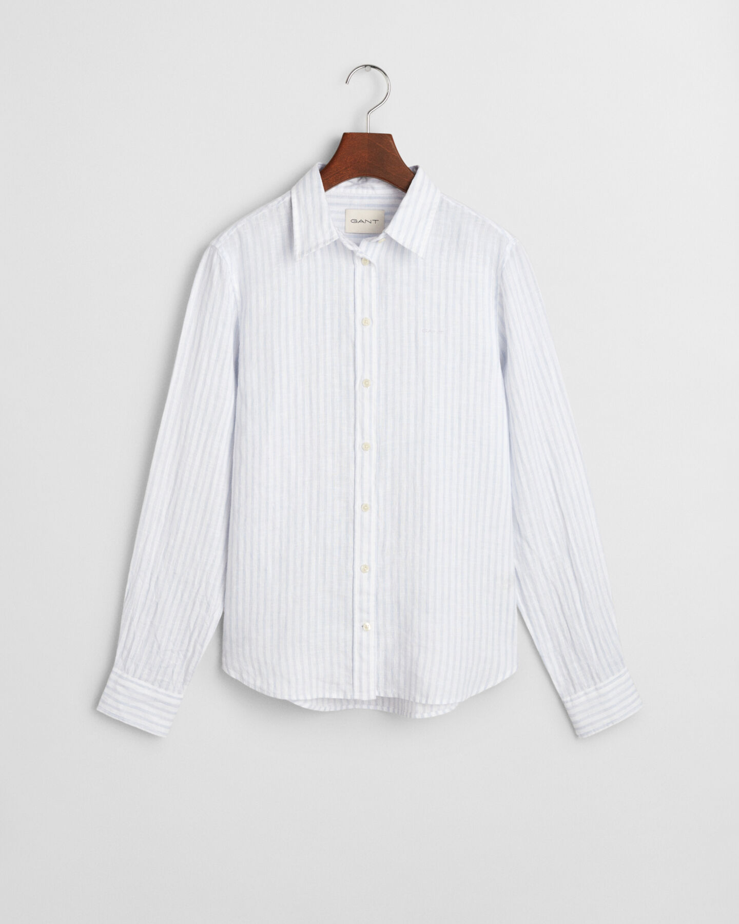Camisa de linho às riscas regular fit