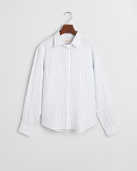 Camisa de linho às riscas regular fit
